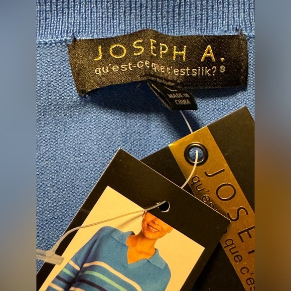 Joseph A Stripped Sweater with Collar L - Picture 7 of 8